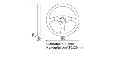 Volante da Corsa piatto Velocità in pelle liscia OMP