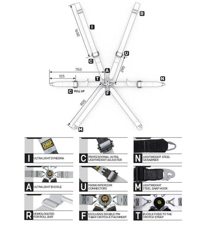 Cinture di sicurezza ONE-D FIA 8853-2016 OMP