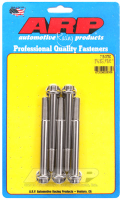 "3/8""-24 x 3.750 12pt 7/16 wrenching SS bolts" (5pcs)