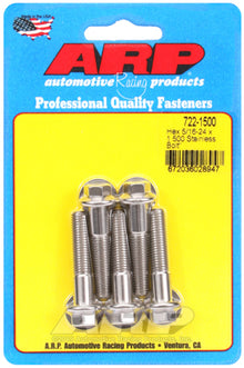 "5/16""-24 x 1.500 hex SS bolts" (5pcs)