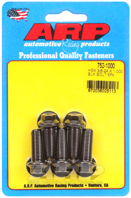 "3/8""-24 x 1.000 hex black oxide bolts" (5pcs)