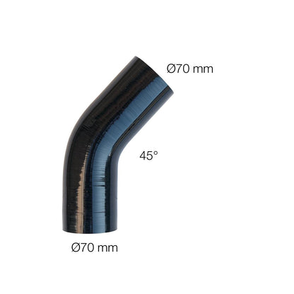 Manicotto curva 45° silicone nero rinforzato MANITOR