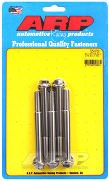 "3/8""-24 x 3.750 hex 7/16 wrenching SS bolts" (5pcs)