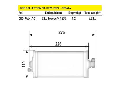 Estintore CEFAL 4 FIA 8876-2022 OMP