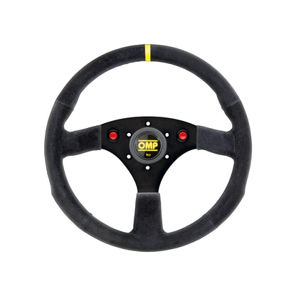 Volante da Corsa piatto 320 Alu Sp in pelle scamosciata OMP