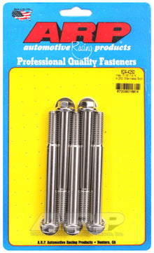 "7/16""-14 X 4.250 hex 1/2 wrenching SS bolts" (5pcs)