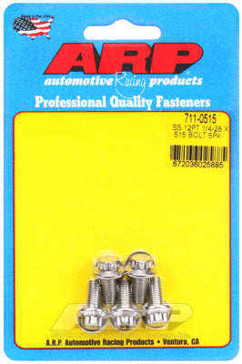 "1/4""-28 x .515 12pt SS bolts" (5pcs)