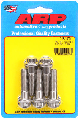 "3/8""-24 x 1.500 12pt 7/16 wrenching SS bolts" (5pcs)