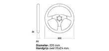 Volante da Corsa piatto 320 Alu Sp in pelle scamosciata OMP