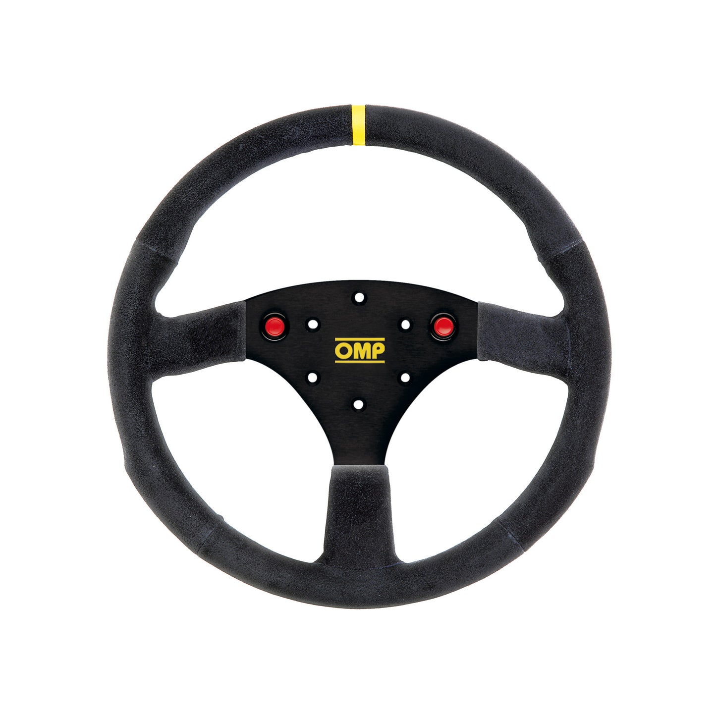 Volante da Corsa piatto 320 Alu S senza foro in pelle scamosciata OMP