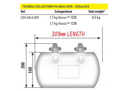 Estintore CESAL 5 LE FIA 8865-2015 AUTO ELETTRICHE/IBRIDE OMP