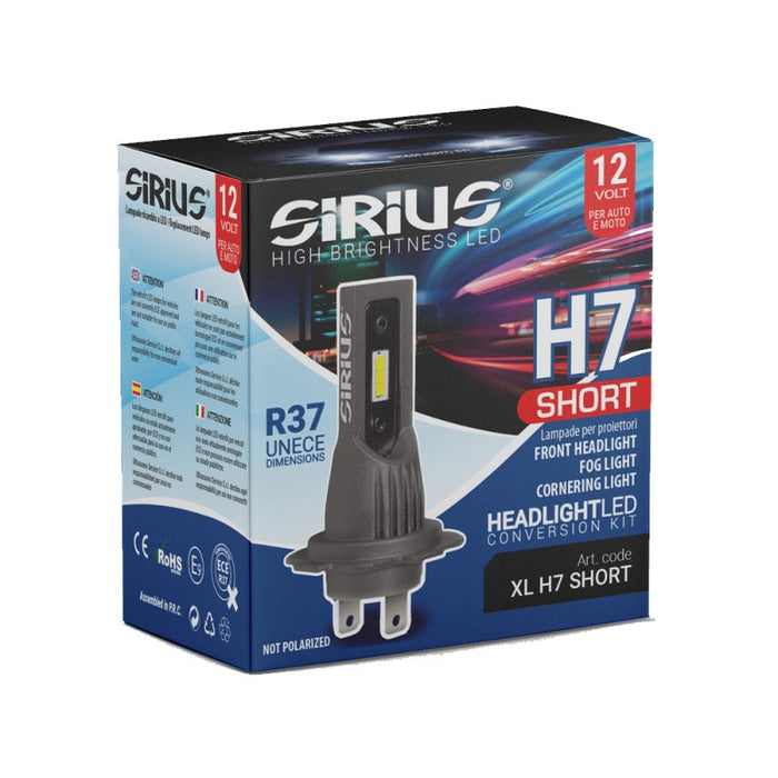 SIRIUS KIT LAMPADINE LED H7 SHORT 12V