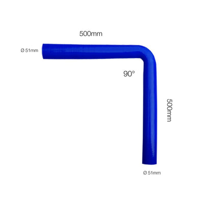 Manicotto con curva 90° + 50CM (per lato) silicone blu rinforzato MANITOR