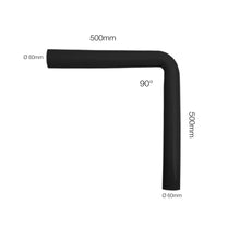 Manicotto con curva 90° + 50CM (per lato) silicone nero rinforzato MANITOR