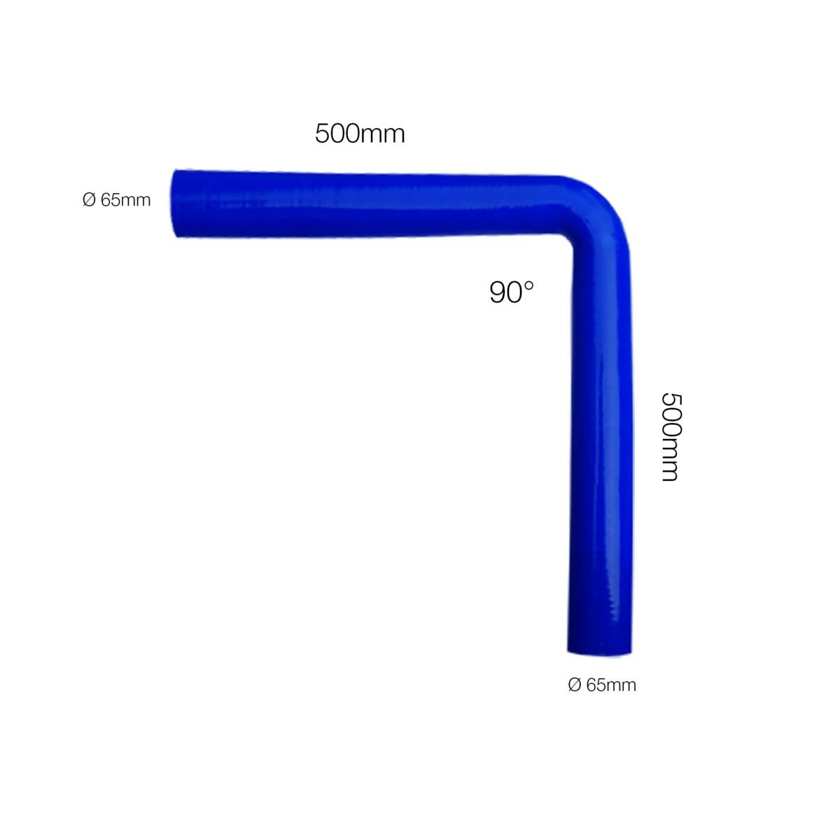 Manicotto con curva 90° + 50CM (per lato) silicone blu rinforzato MANITOR