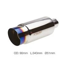 Marmitta rotonda 51mm inclinata acciaio inox SIMONI RAICING