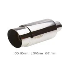 Marmitta rotonda 51mm inclinata acciaio inox SIMONI RAICING