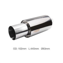 Marmitta rotonda 63mm dritta acciaio inox SIMONI RACING