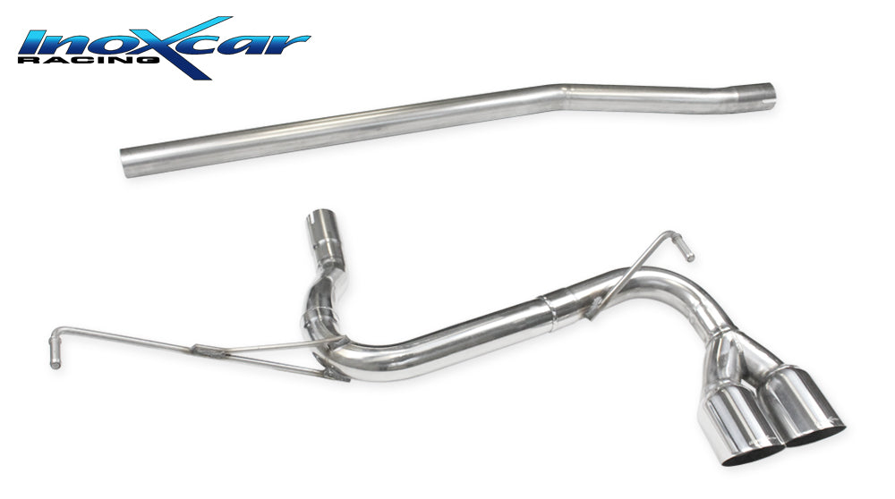 Scarico finale senza silenziatore 2X80 RACING FIAT 500 X 1.0 (120cv) Restyling 2019-- Tubazione Ø50 Raccordo Ø 48 - Autobox