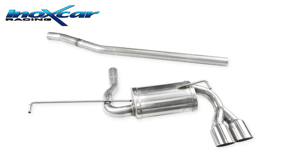 Scarico finale con silenziatore 2X80 RACING FIAT 500 X 1.0 (120cv) Restyling 2019-- Tubazione Ø50 Raccordo Ø 48 - Autobox