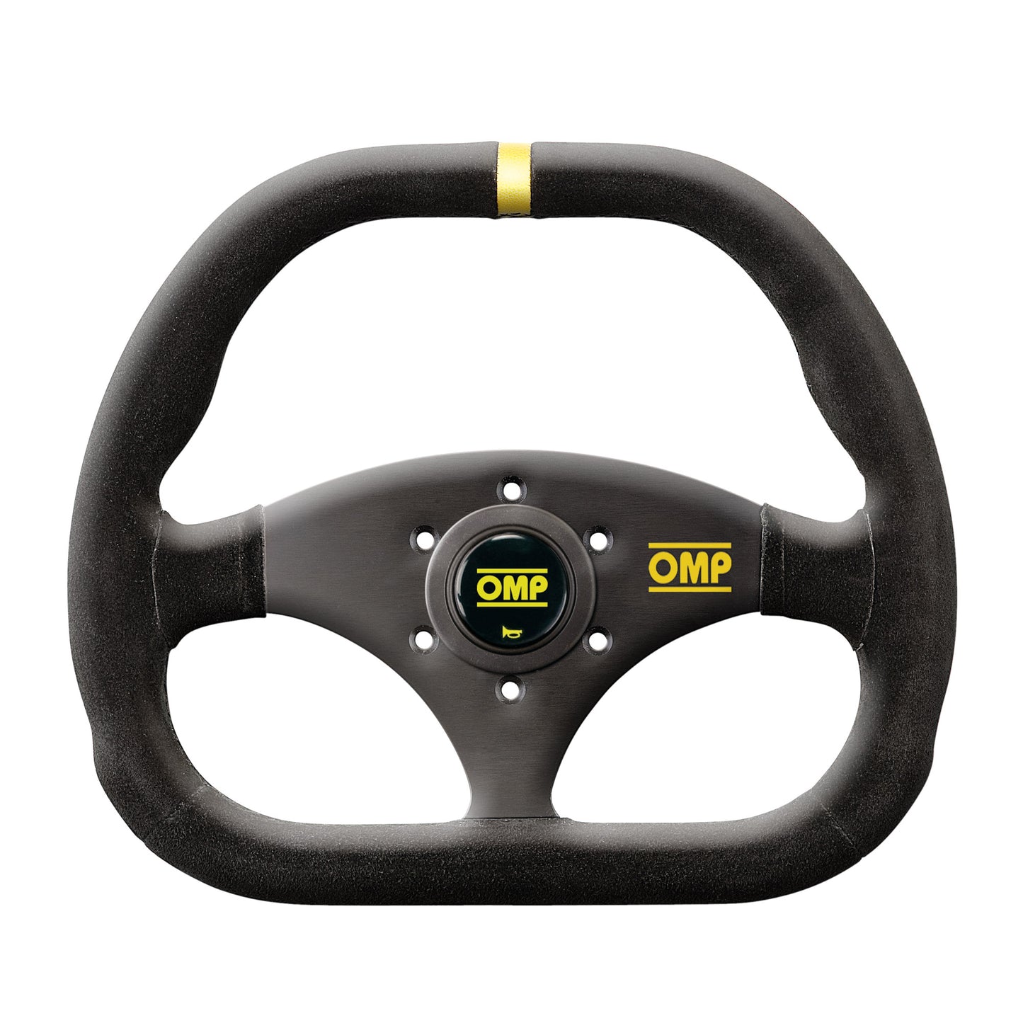 Volante da Corsa piatto Kubic in pelle scamosciata OMP