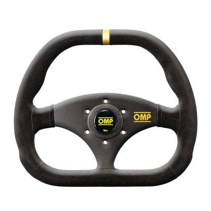 Volante da Corsa piatto Kubic in pelle scamosciata OMP