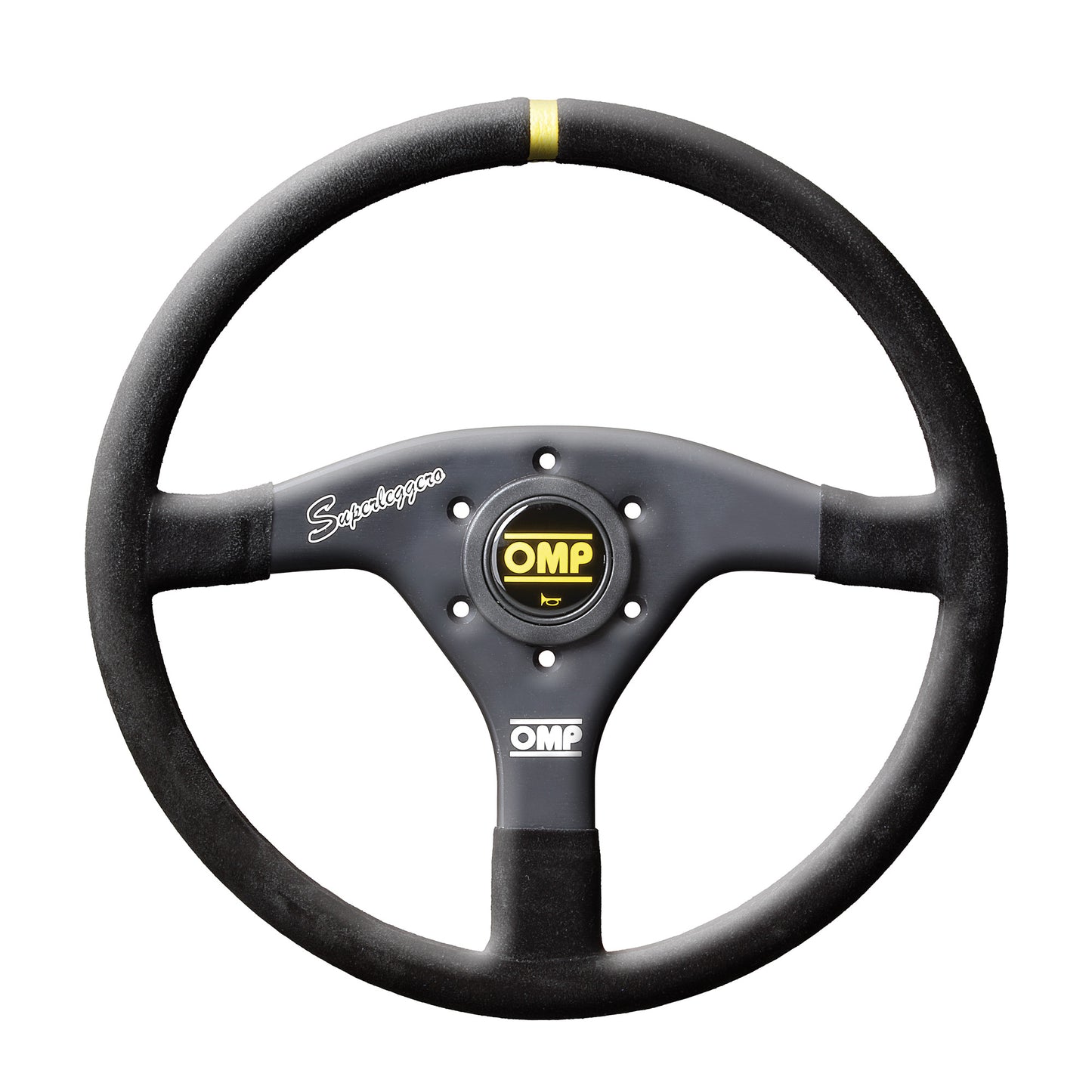 Volante da Corsa piatto Velocità Ov Superleggero in alluminio anodizzato nero OMP
