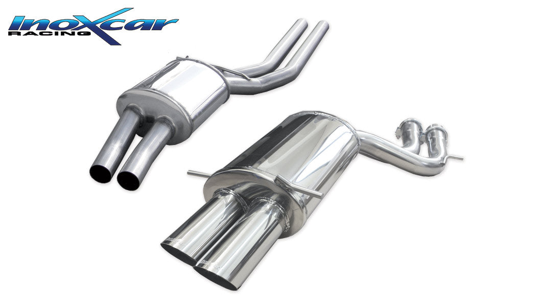 Tubo centrale con silenziatore + Scarico finale con silenziatore 2X80 RACING AUDI A4 (Type B5) RS4 2.7 BITURBO (380CV) 1998-2001 - Autobox