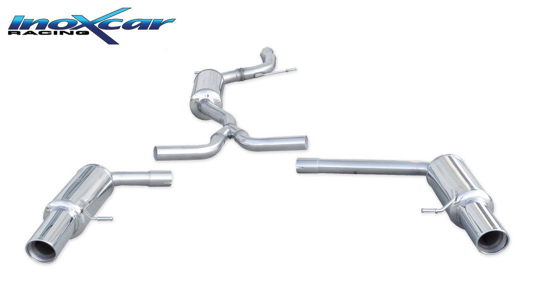 Tubo centrale con silenziatore + Scarico finale con silenziatore 1X100 X-RACE destro e sinistro AUDI A4 (Type B8) 3.2 V6 (265CV) 2008-- - Autobox