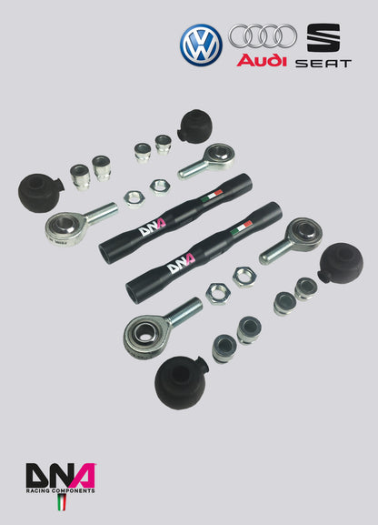 Kit tiranti posteriori inferiori regolabili DNA Racing Audi A3 TT VW Golf Seat Leon Skoda Octavia