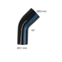 Manicotto curva 45° silicone nero rinforzato MANITOR