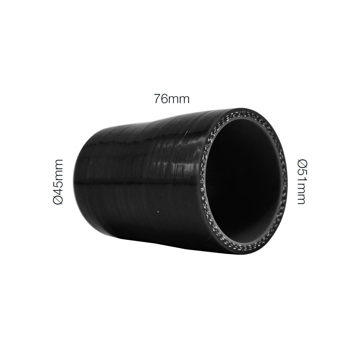 Manicotto dritto doppia misura lunghezza 76MM in silicone nero rinforzato MANITOR