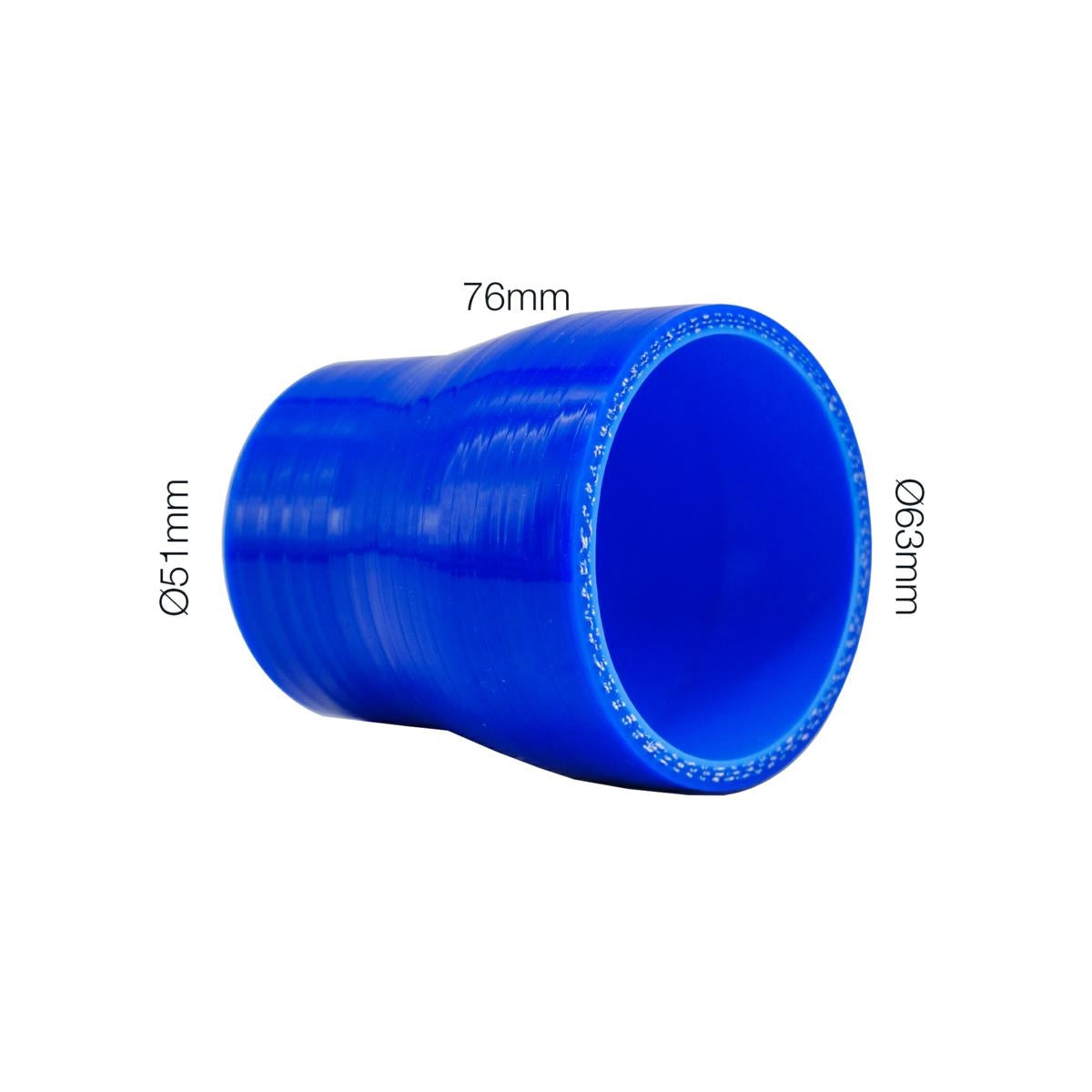 Manicotto dritto doppia misura lunghezza 76MM in silicone blu rinforzato MANITOR