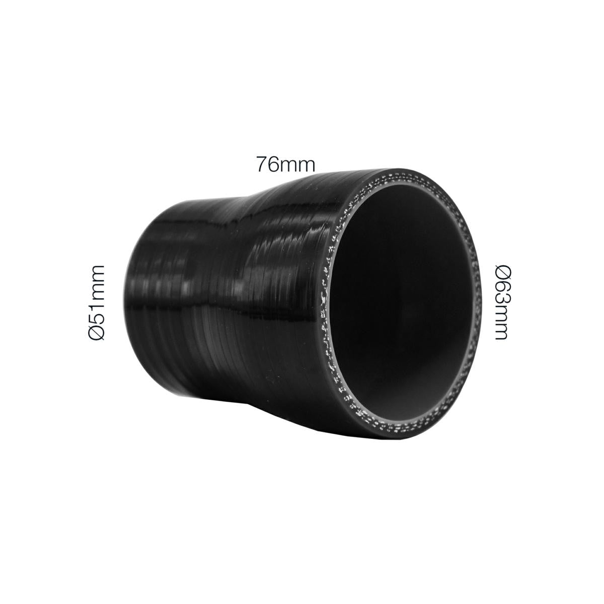 Manicotto dritto doppia misura lunghezza 76MM in silicone nero rinforzato MANITOR