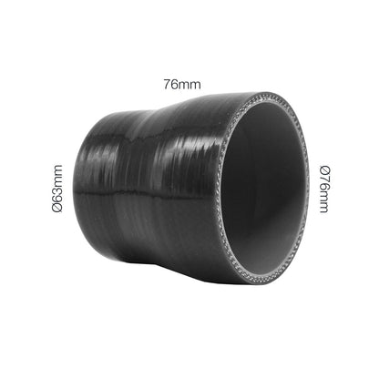 Manicotto dritto doppia misura lunghezza 76MM in silicone nero rinforzato MANITOR