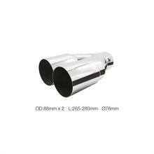 Terminale rotondo 76mm doppio dritto disassato acciaio inox SIMONI RACING
