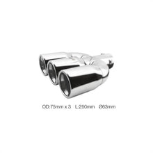 Terminale rotondo 63mm tre uscite acciaio inox SIMONI RACING