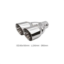 Terminale doppio 60mm rotondo inclinato acciaio inox SIMONI RACING