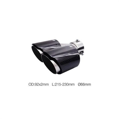 Terminale rotondo 66mm doppio disassato carbonio e acciaio inox SIMONI RACING