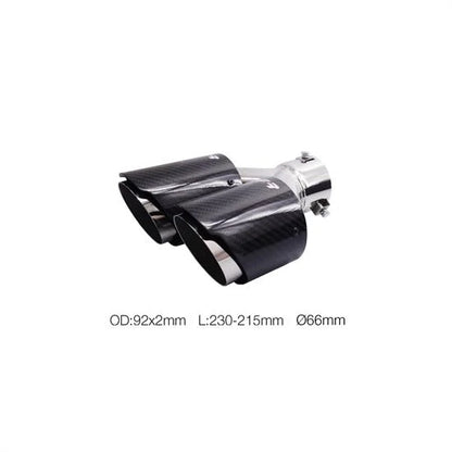 Terminale rotondo 66mm doppio disassato carbonio e acciaio inox SIMONI RACING