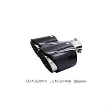 Terminale rotondo 66mm doppio disassato carbonio e acciaio inox SIMONI RACING
