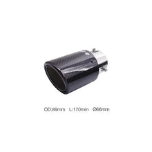 Terminale rotondo 66mm inclinato carbonio inox, uscita 89mm SIMONI RACING