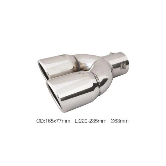 Terminale rotondo 63mm doppio inclinato disassato acciaio inox SIMONI RACING