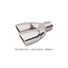 Terminale rotondo 63mm doppio inclinato disassato acciaio inox SIMONI RACING