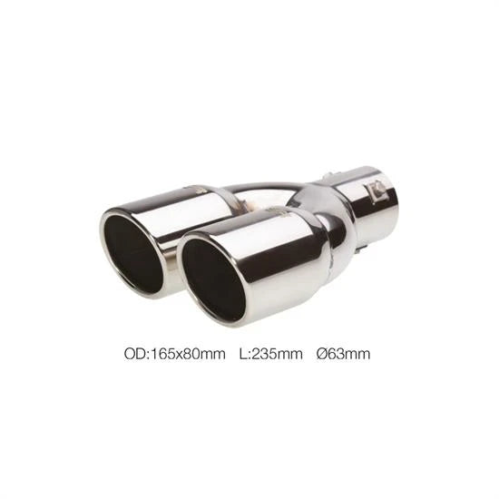 Terminale rotondo 63mm doppio inclinato acciaio inox SIMONI RACING