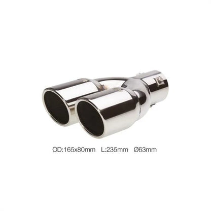 Terminale rotondo 63mm doppio inclinato acciaio inox SIMONI RACING