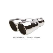 Terminale rotondo 63mm doppio acciaio inox SIMONI RACING