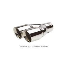 Terminale rotondo 63mm doppio inclinato acciaio inox SIMONI RACING