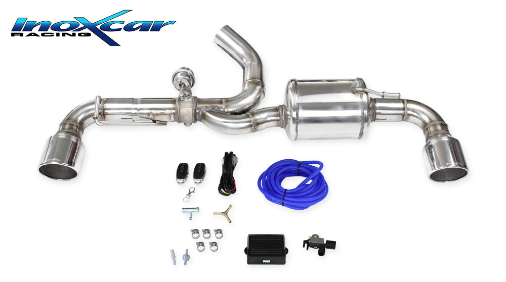 Scarico finale con silenziatore 1X100 RACING destro e sinistro + Valvola con kit depressione con telecomando TOYOTA YARIS 1.6 GR (261cv) 2020-- Tubazione Ø 65 Raccordo Ø 65 - Autobox