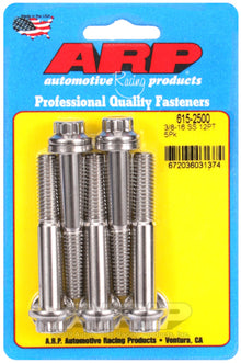 "3/8""-16 x 2.500 12pt 7/16 wrenching SS bolts" (5pcs)
